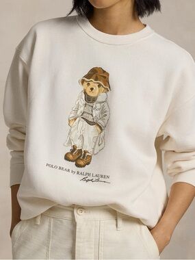 Polo Ralph Lauren Artic Bear Fleece Embroidered Creamy Bear Sweatshirt. Size SP.